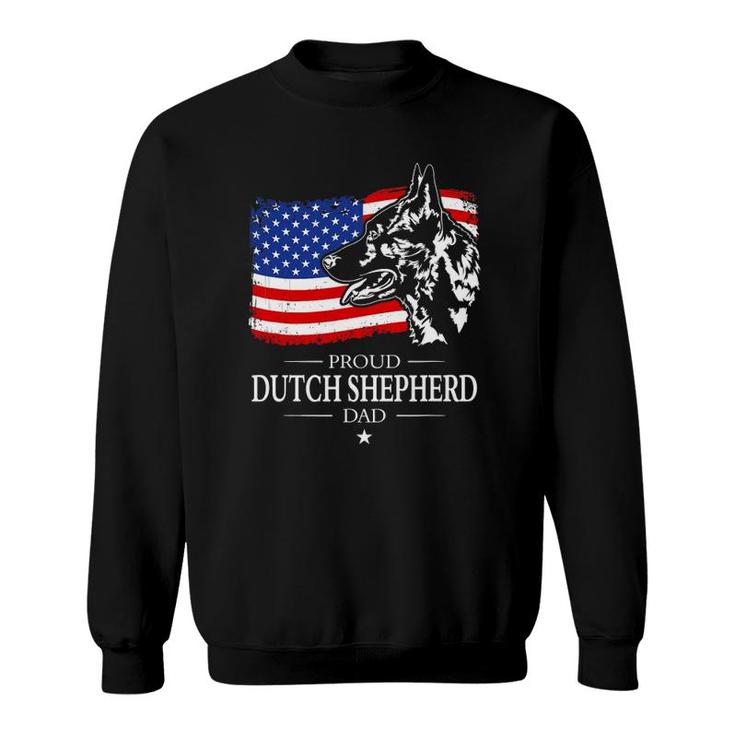 Mens Proud Dutch Shepherd Dad American Flag Patriotic Dog Gift Sweatshirt
