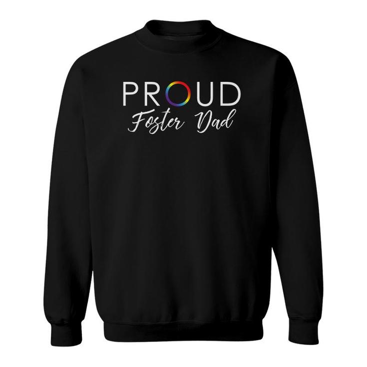 Mens Proud Foster Dad  Cute Lgbtq Pride Month Gift Sweatshirt