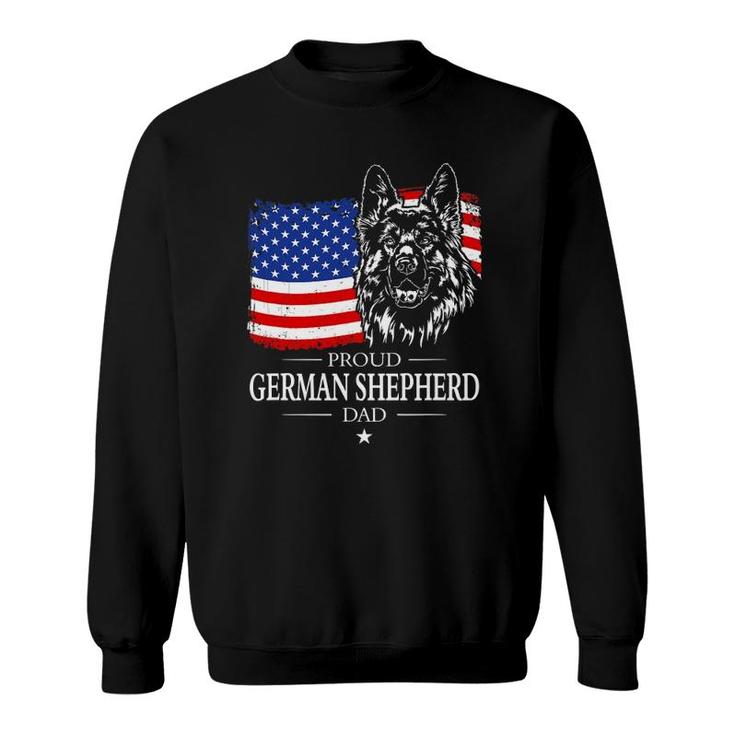 Mens Proud German Shepherd Dad American Flag Patriotic Dog Gift Sweatshirt