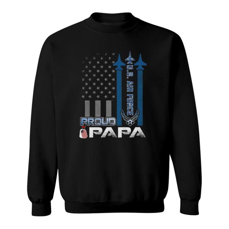 Mens Proud Us Air Force Papa Flag Patriotic Military - Usaf  Sweatshirt