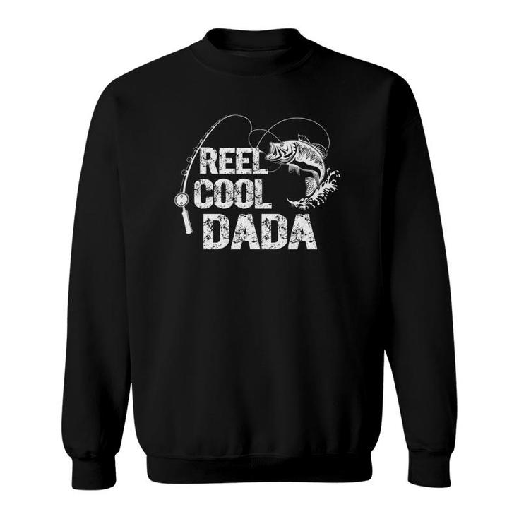Mens Reel Cool Dada Design With Fish And Fishing Rod Dad Grandpa Sweatshirt
