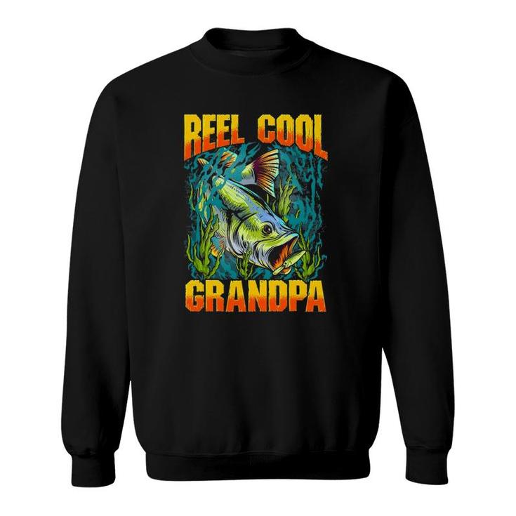 Mens Reel Cool Grandpa  Fishing Lover Gift Fathers Day Sweatshirt