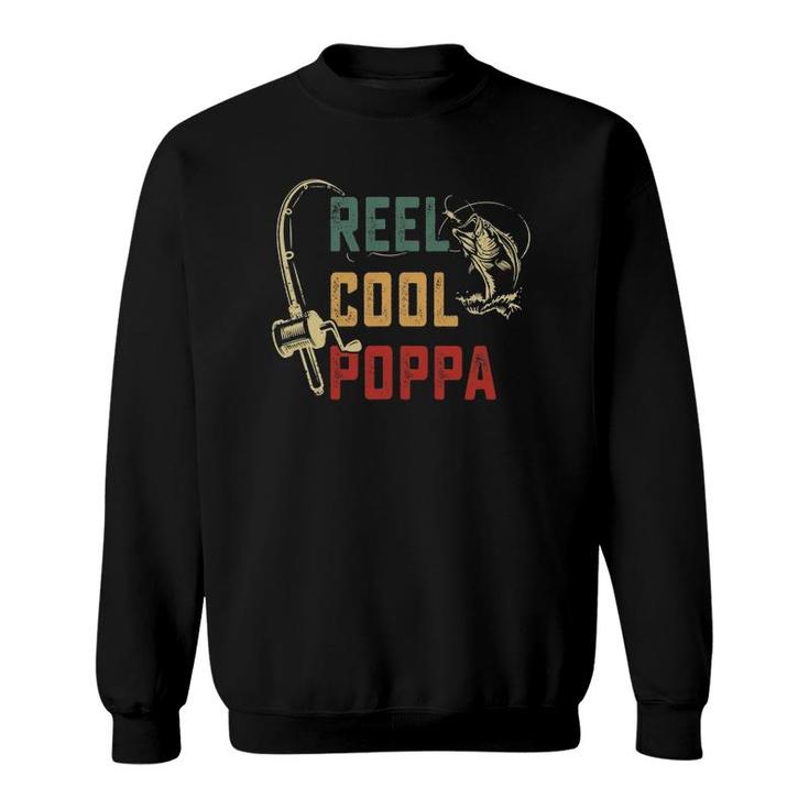Mens Reel Cool Poppa Vintage Fisherman Father's Day Sweatshirt