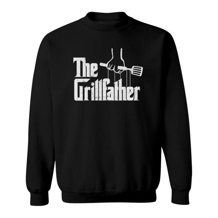 Mens The Grillfather Dad Chef Grilling Grill Master Bbq Sweatshirt