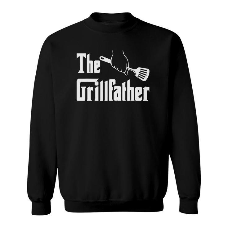 Mens The Grillfather Grill Funny Grilling Bbq Papa Grandpa Sweatshirt
