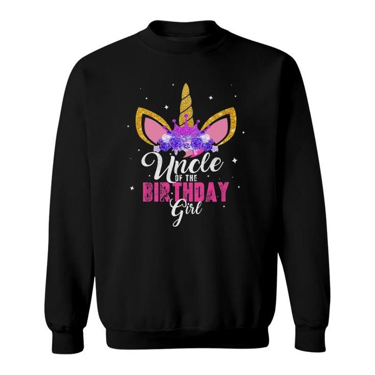 Mens Uncle Of The Birthday Girl Unicorn Birthday Princess Sweatshirt
