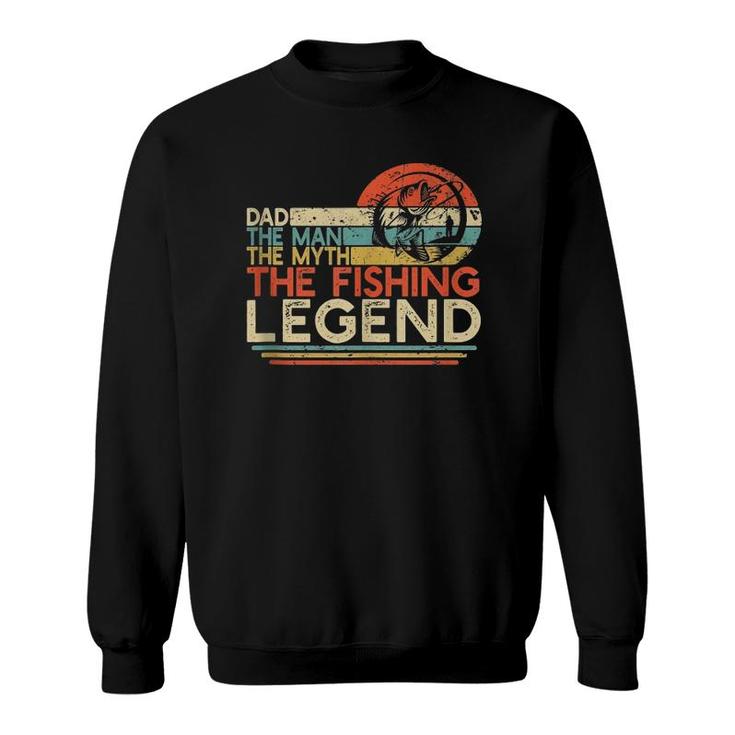 Mens Vintage Bass Fishing Dad Man The Myth The Legend Fisherman  Sweatshirt