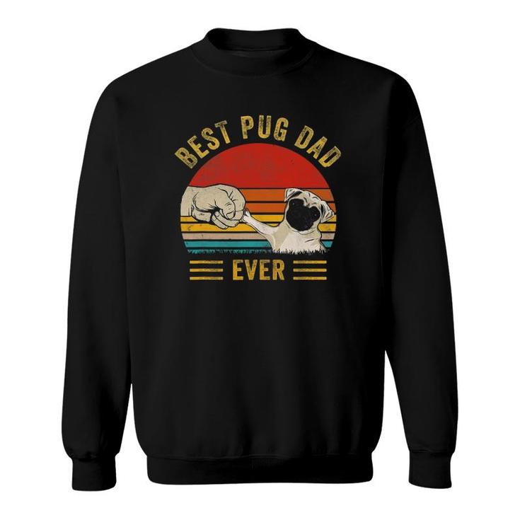 Mens Vintage Best Pug Dad Ever , Pug Lover Father's Day Sweatshirt