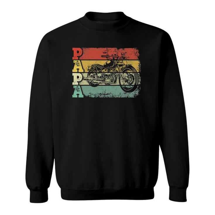 Mens Vintage Motorcycle Papa Biker Motorcycle Rider Father's Day Sweatshirt