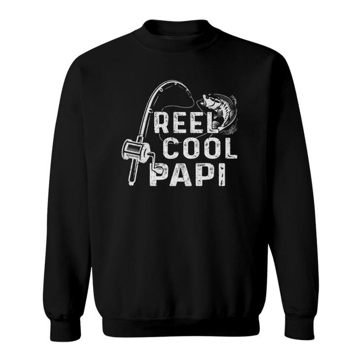 Mens Vintage Reel Cool Papi Fishing Dad Grandpa Gifts Fathers Day Sweatshirt