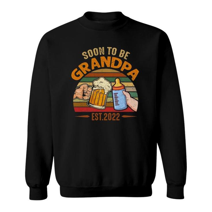 Mens Vintage Soon To Be Grandpa 2022 Fathers Day Sweatshirt