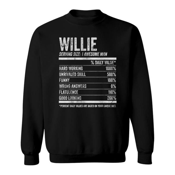 Mens Willie Nutrition Personalized Name  Name Facts  Sweatshirt