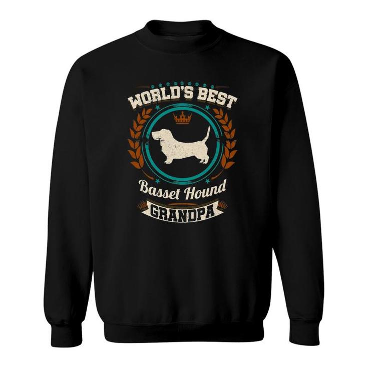 Mens World's Best Basset Hound Grandpa Granddog Sweatshirt