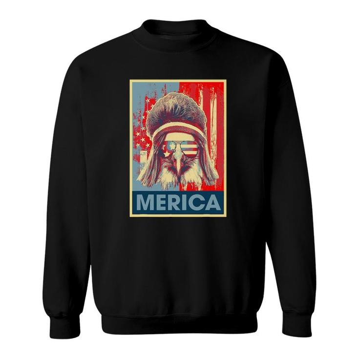 Merica Eagle Mullet 4Th Of July Vintage American Us Flag Sweatshirt