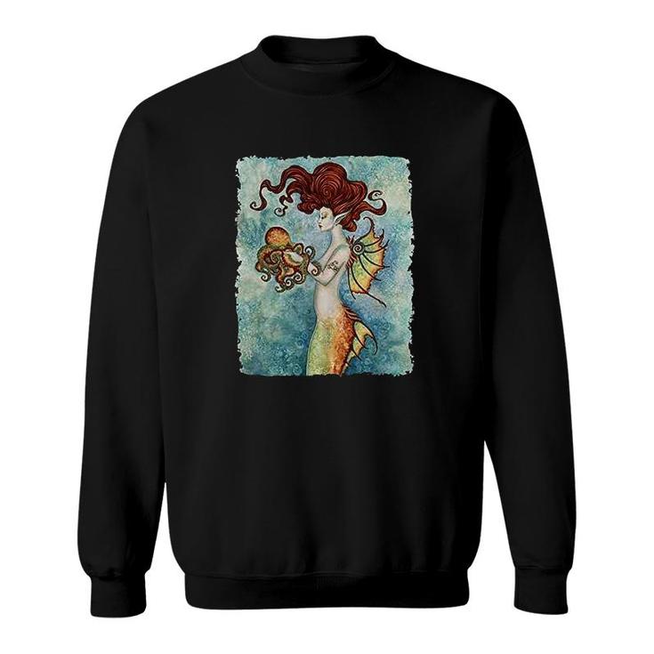 Mermaid And Octopus Art Graphic Sweatshirt