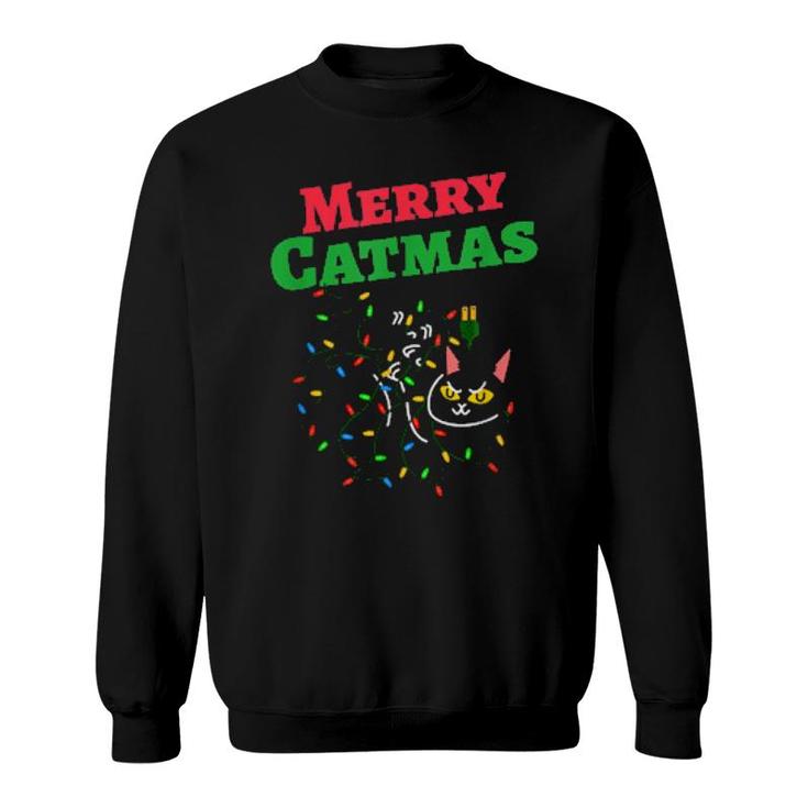 Merry Catmas Xmas Cat Christmas  Sweatshirt