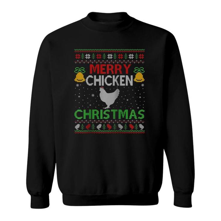 Merry Chicken Christmas Gift Ugly Chicken Christmas Raglan Baseball Tee Sweatshirt