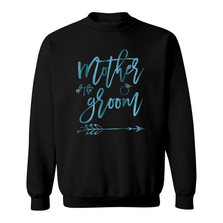 Mother Of The Groom  Ring And Arrow Teal Sweatshirt