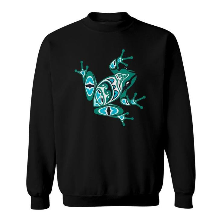 Native American Indian Style Art Frog Pacific Northwest  Sweatshirt