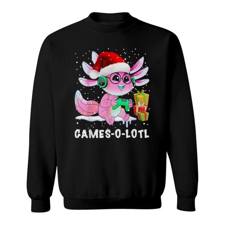 Niedliches Axolotl Gamesolotl Spielvideospiel Weihnachtsliebhaber Sweatshirt