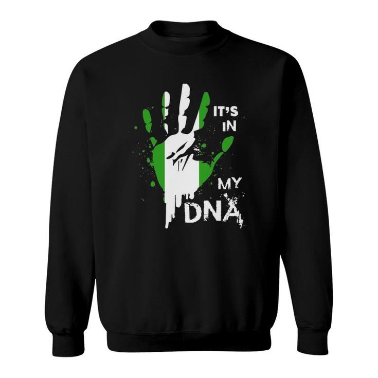 Nigeria It's In My Dna  Nigerian Flag Proud Fingerprint Sweatshirt