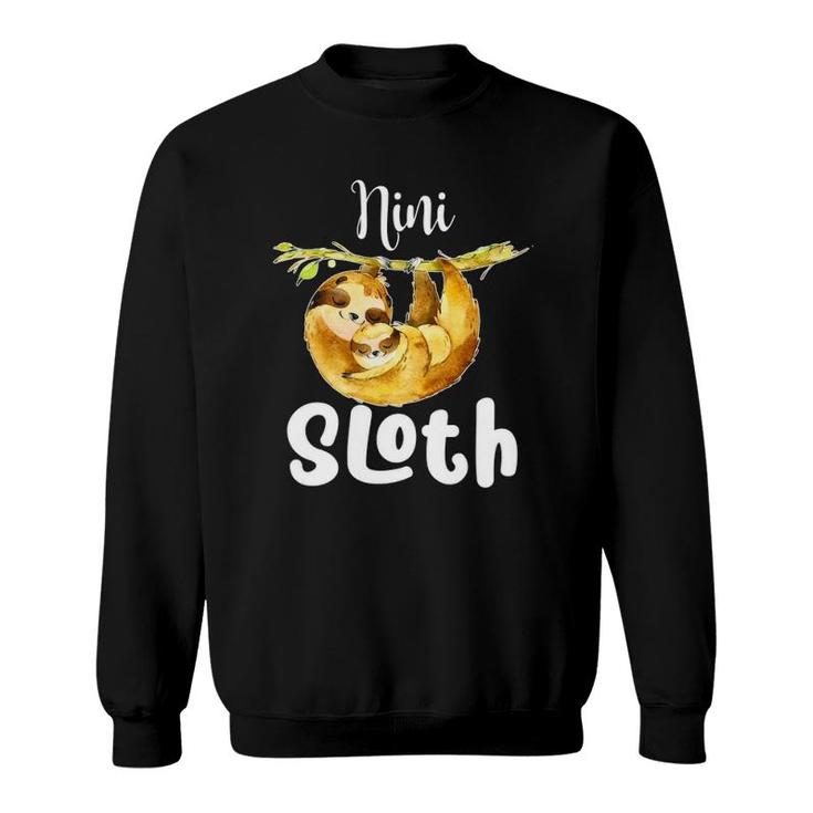 Nini Sloth Matching Family Cute Gift Mother's Day Sweatshirt
