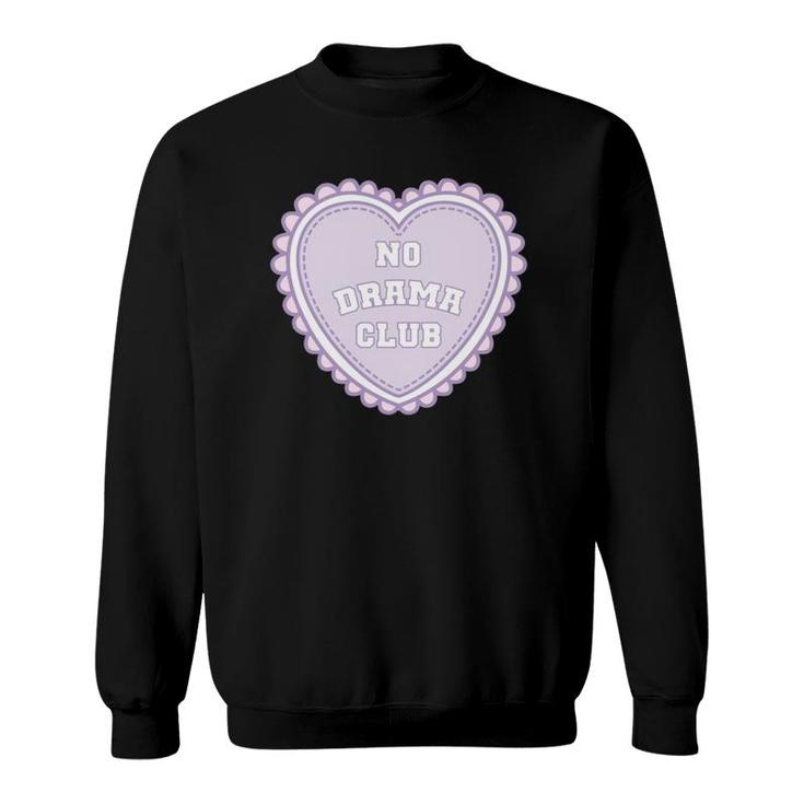 No Drama Club K-12 Top Cute Pastel Purple Heart  Sweatshirt