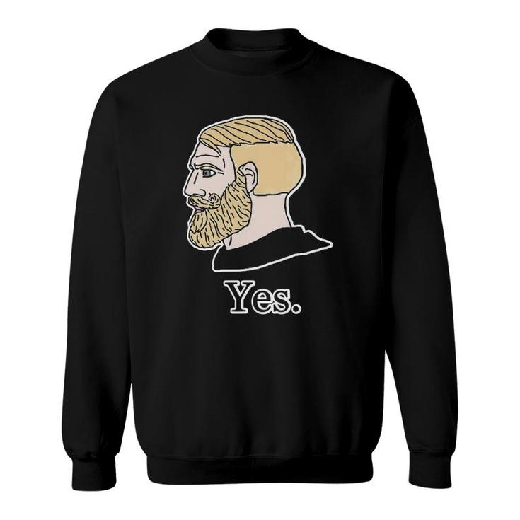 Nordic Gamer Yes Chad Wojak Meme Games Funny Sweatshirt