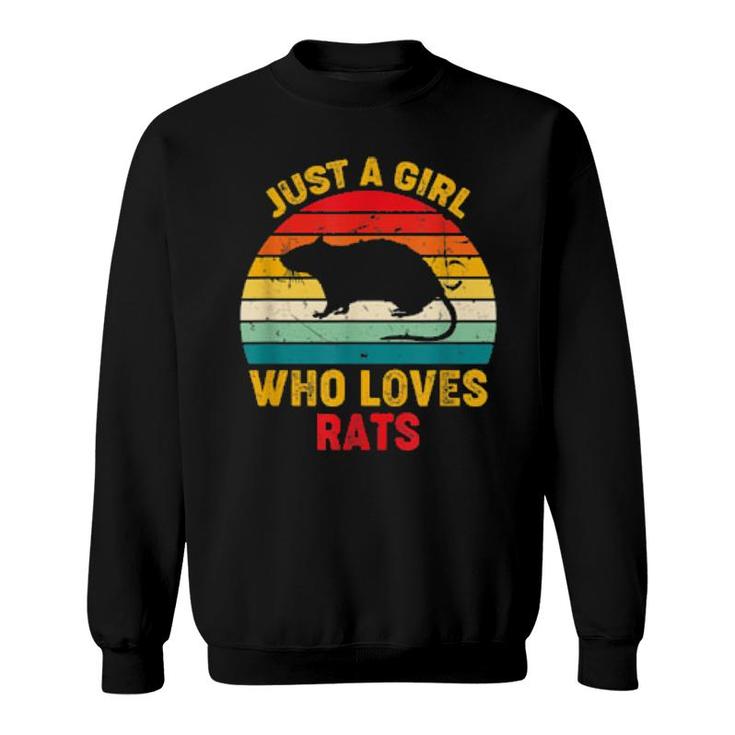 Nur Ein Mädchen, Das Ratten Liebt Retro Sunset Rats Sweatshirt
