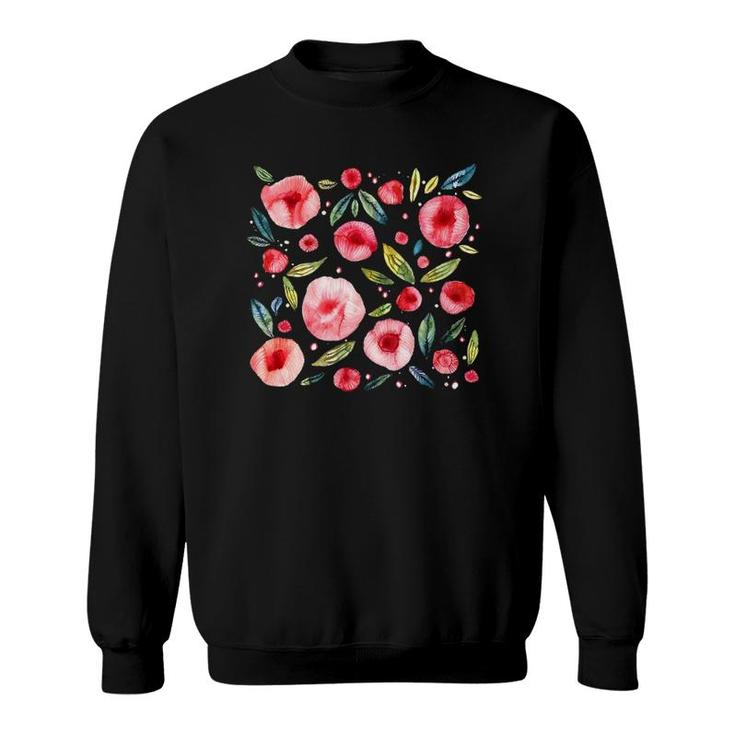 Painted Wildflowers Botanical Design Sweatshirt