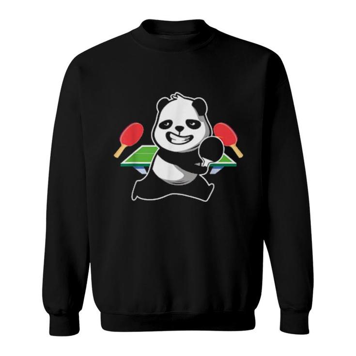 Panda Bear Ping Pong Player Table Tennis Ball Sports Animal  Sweatshirt