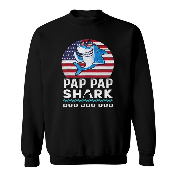 Pap Pap Shark  Fathers Day Gift From Wife Son Daughter Sweatshirt