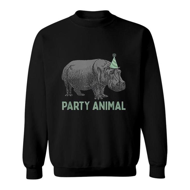 Party Animal Hippo Birthday Hippo Birthday  Sweatshirt