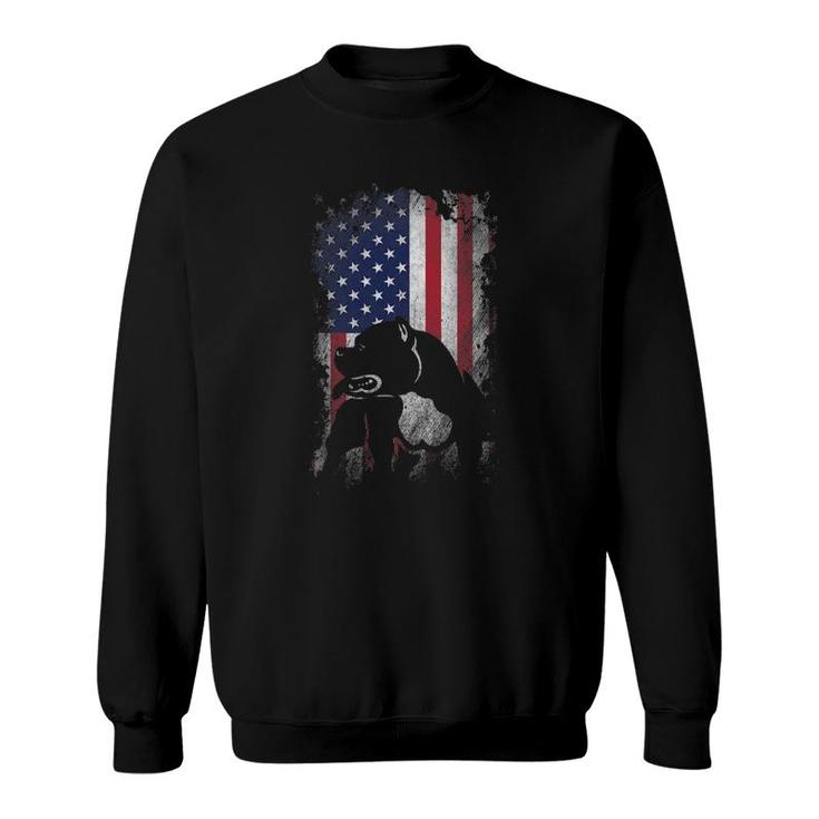 Patriotic American Bully American Flag Usa Pitbull Dog Lover Sweatshirt