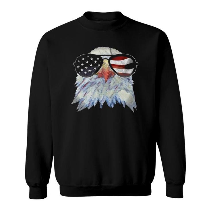 Patriotic Bald Eagle 4Th Of July America Usa Flag Sunglasses Sweatshirt