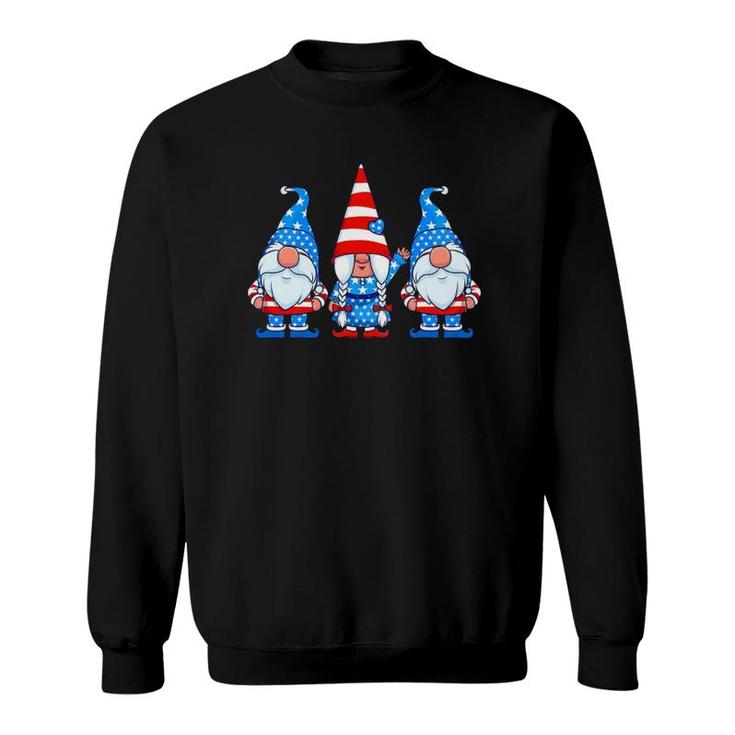 Patriotic Gnomes 4Th Of July Usa American Flag Cute Gnome Sweatshirt