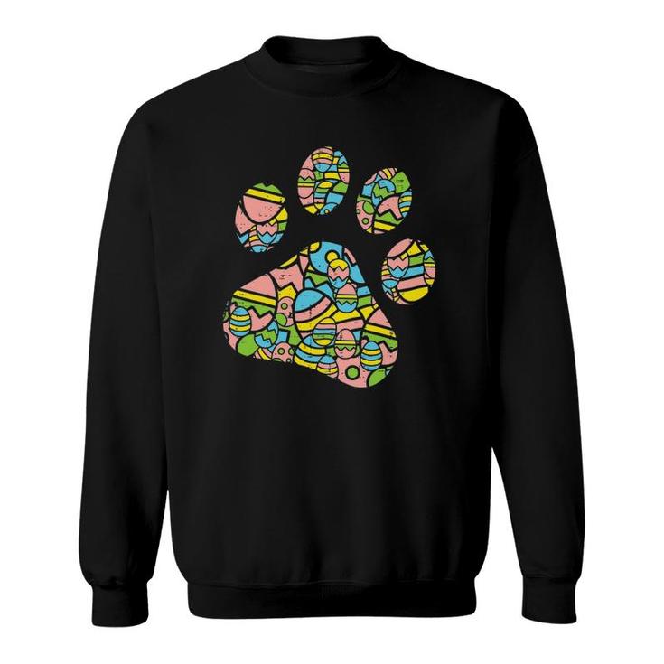 Paw Print Easter Eggs Cute Animal Pet Dog Cat Lover Owner Sweatshirt