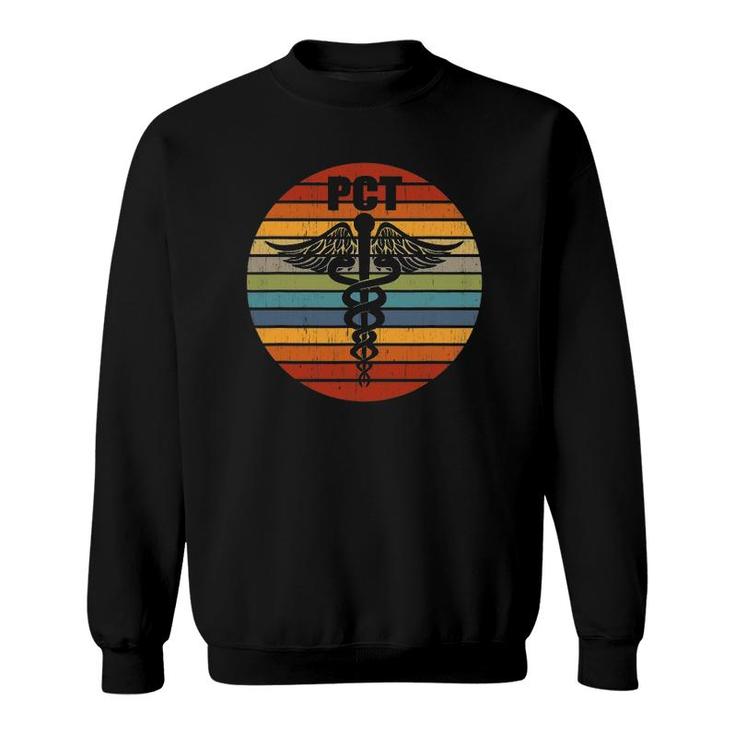 Pct Patient Care Technician Tech Medical Caduceus Retro Gift Sweatshirt
