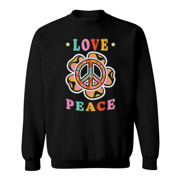 Peace Sign Flower Love Peace Hippie Costume 60S 70S Tee Sweatshirt