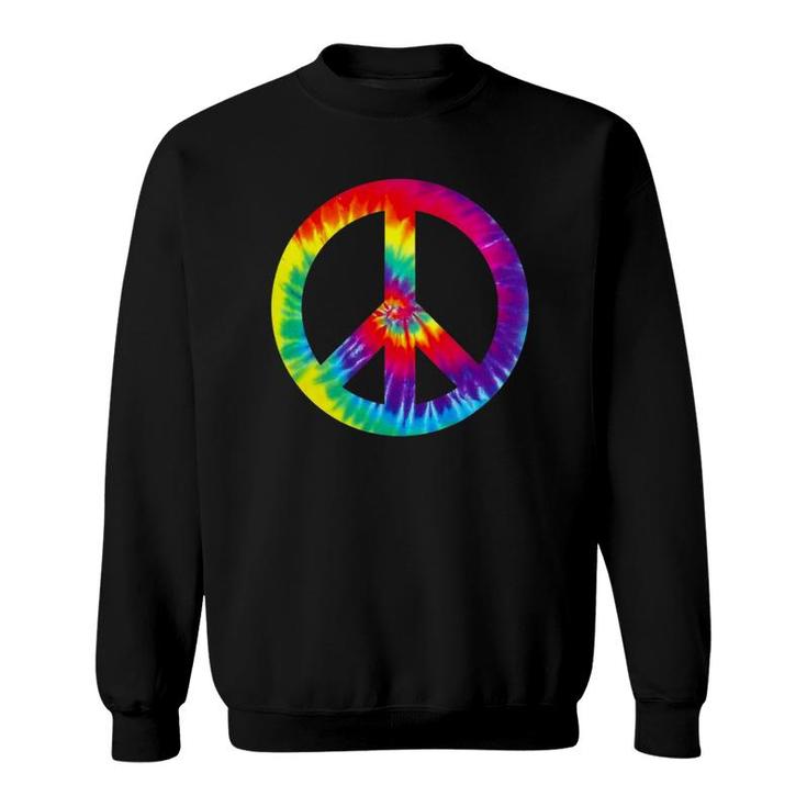 Peace Sign Symbol Tie Dye 60S 70S  Hippie Costume Sweatshirt