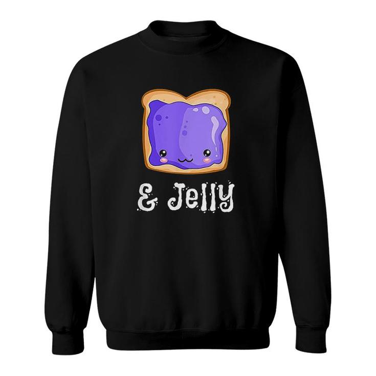 Peanut Butter Jelly Kawaii Matching Blueberry Jam  Sweatshirt