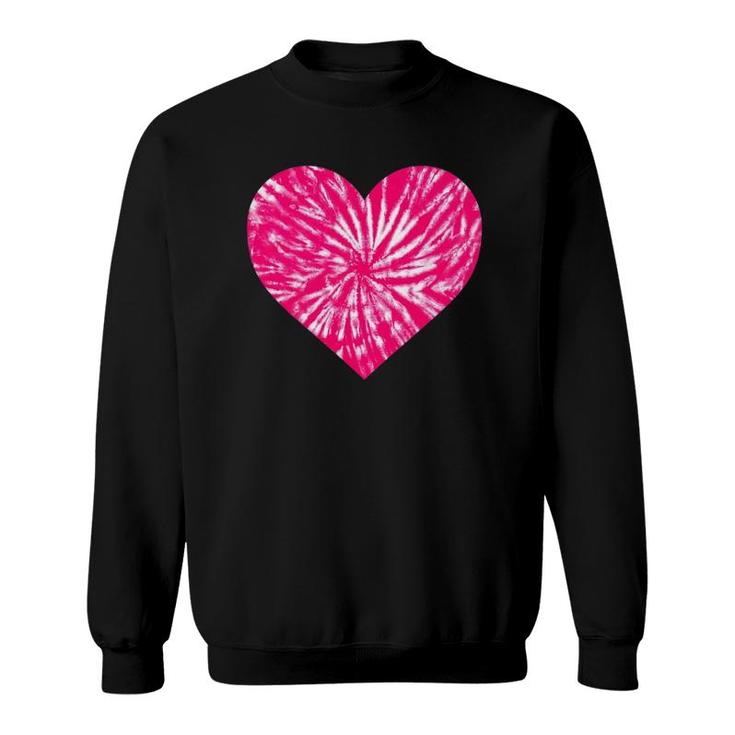 Pink Tie Dye Heart Love Unique Tye Die Sweatshirt