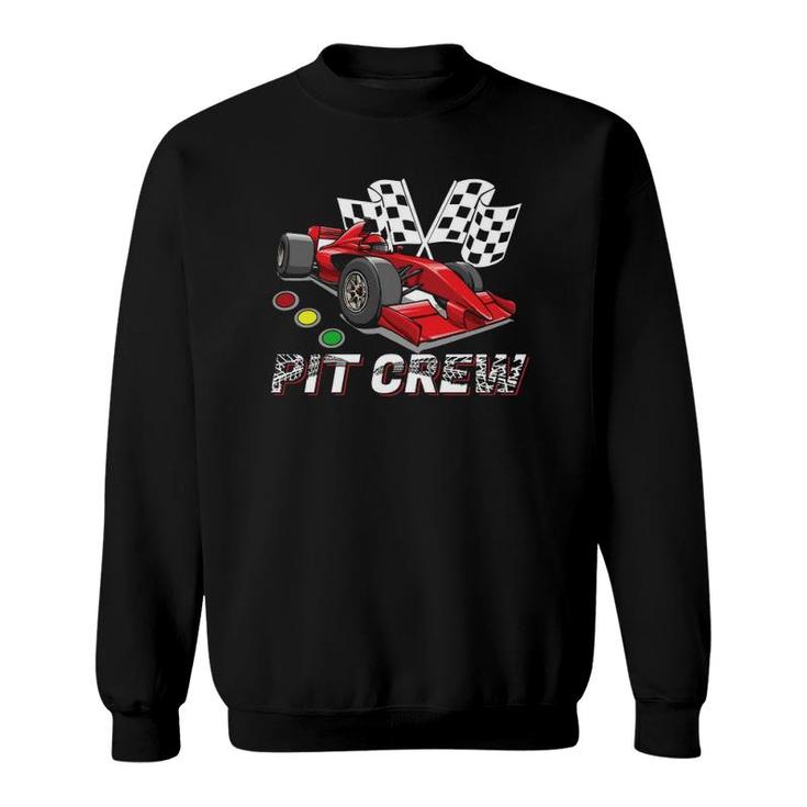 Pit Crew Car Racing Checkered Flag Racing Formula 1  Sweatshirt