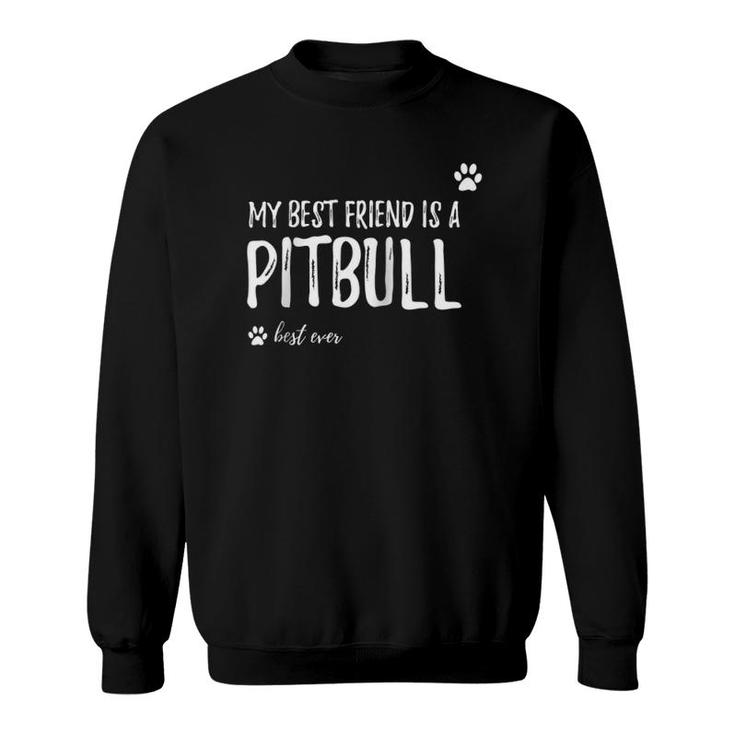 Pitbull Best Friend Funny Pitbull Dog Mom Raglan Baseball Tee Sweatshirt