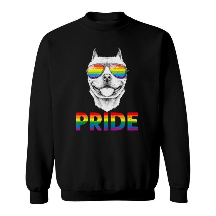 Pitbull Gay Pride Lgbt Rainbow Flag Sunglasses Lgbtq Tank Top Sweatshirt