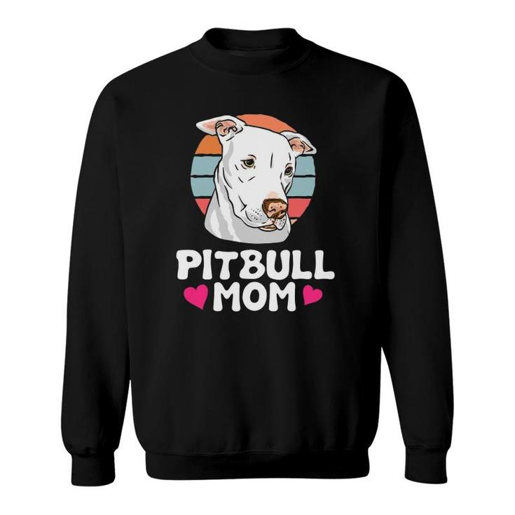 Pitbull Mom Retro Pit Bull Terrier Pibble Dog Lover Owner Sweatshirt