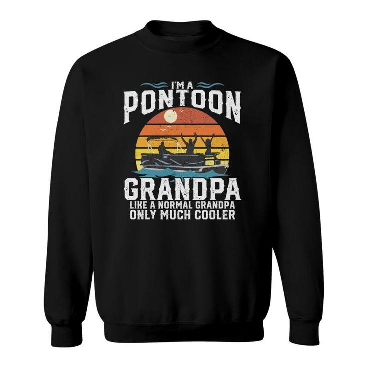 Pontoon Grandpa Captain Retro Funny Boating Father's Day Gift Sweatshirt