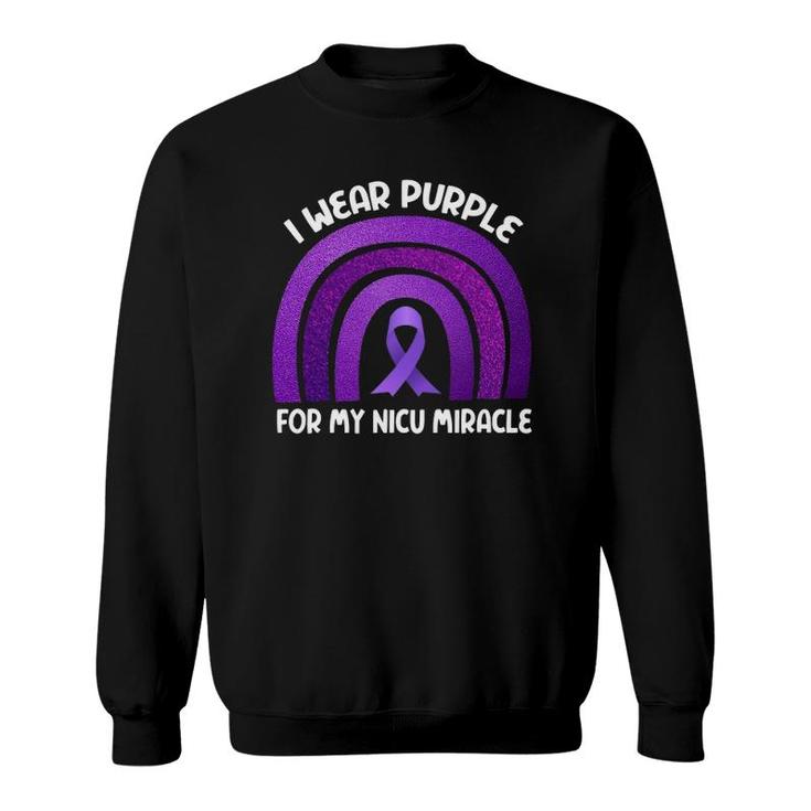 Prematurity Awareness I Wear Purple Nicu Dad Preemie Mom Sweatshirt