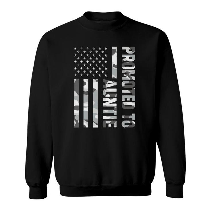 Promoted To Auntie American Flag Camo Mother's Day  Sweatshirt