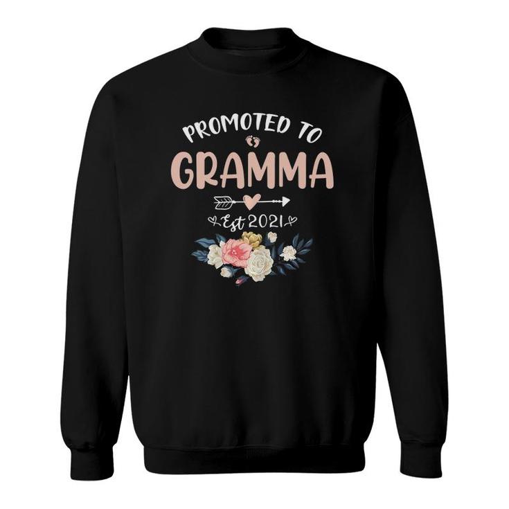 Promoted To Gramma Est 2021 Cute New Grandmother Gift Sweatshirt